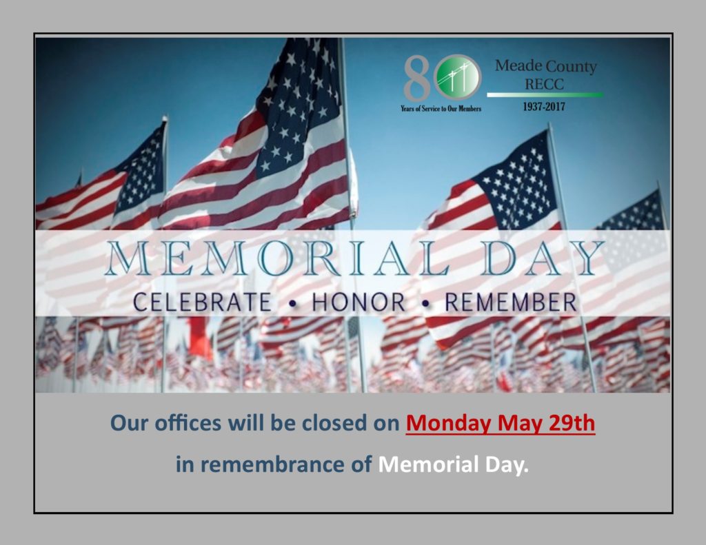 Offices closed Memorial Day Monday May 29, 2017